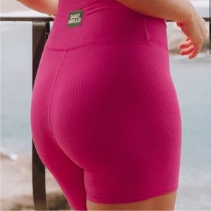 Daily Drills Shortie Short Ribbed Biker Shorts - Punch